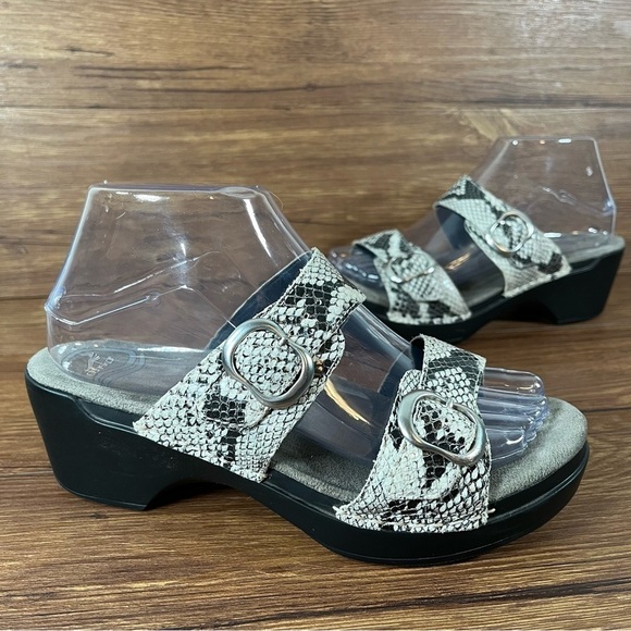 Dansko Sophie Snakeskin Leather Sandals Clogs Women’s Size 8 (38) Shoes - Picture 1 of 10